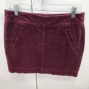 LOFT Mini Corduroy Skirt in Deep Purple